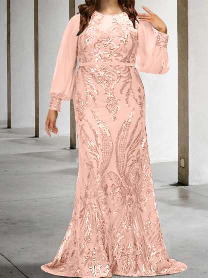 Sequined Mother of the Bride Sheath or Column Gowns