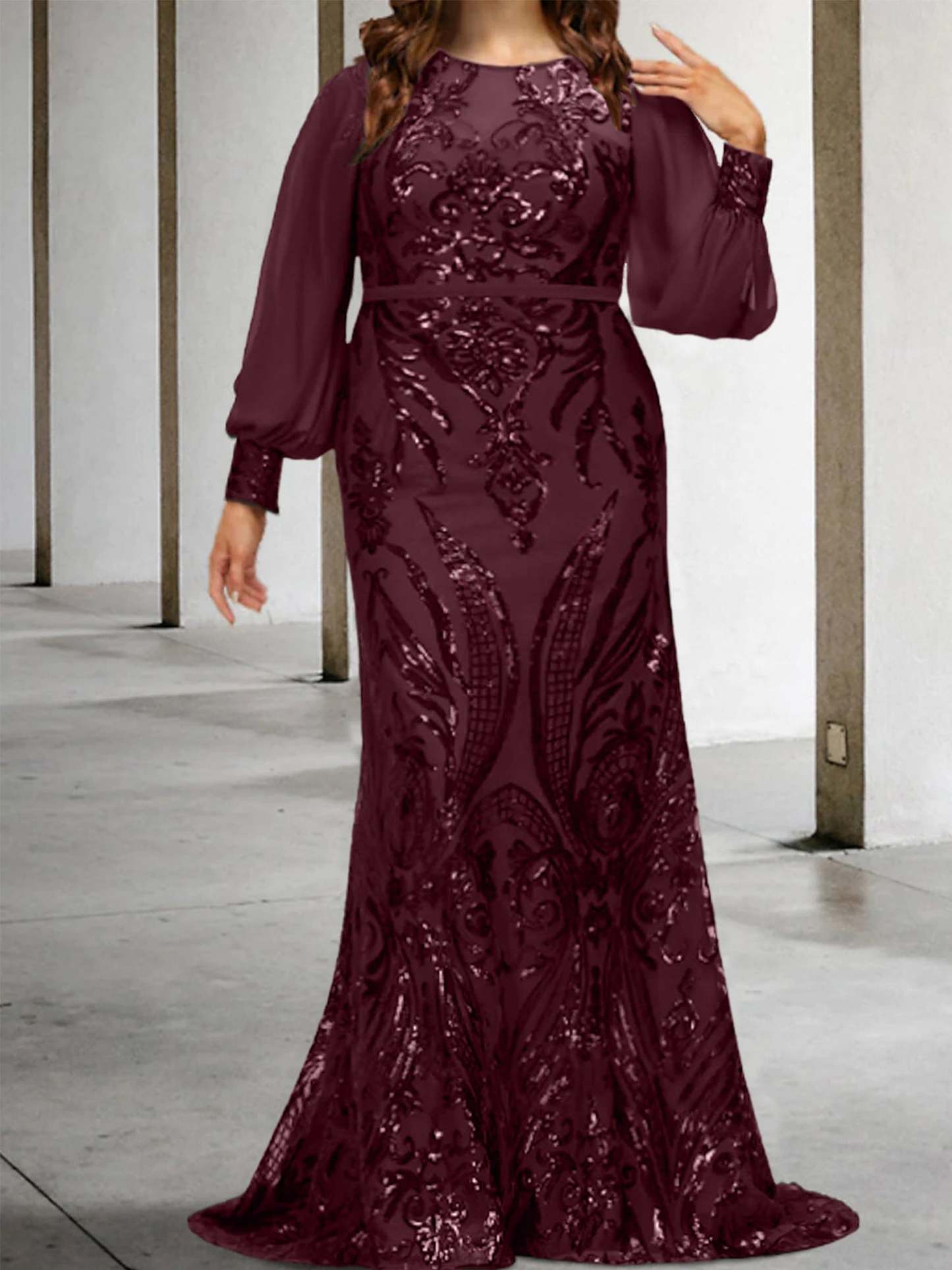 Sequined Mother of the Bride Sheath or Column Gowns