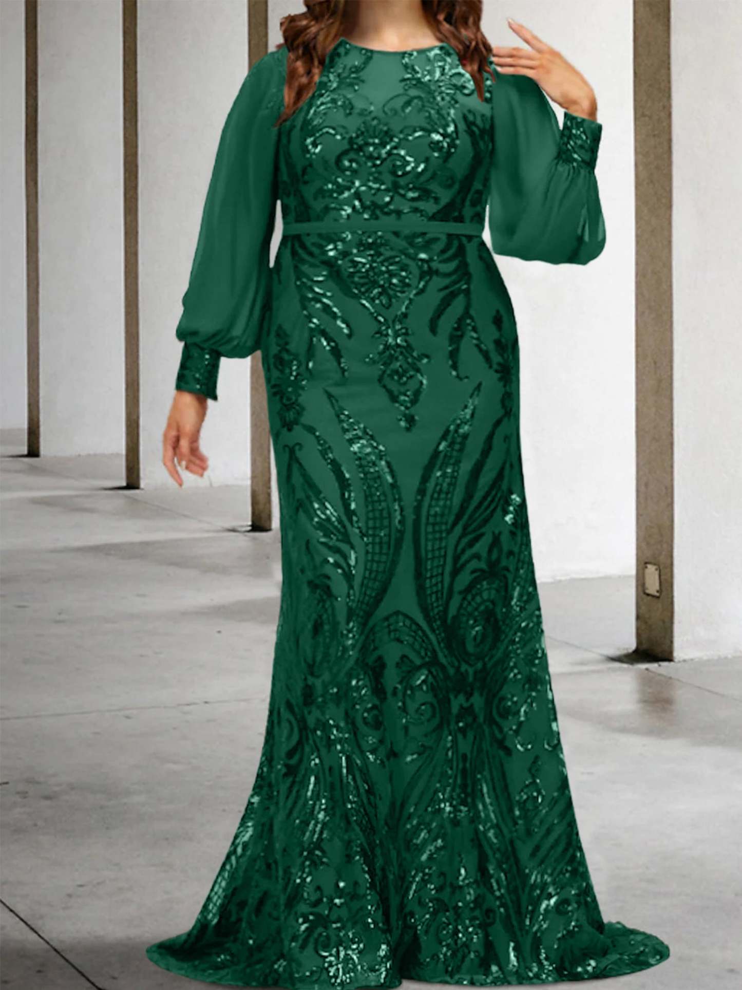 Sequined Mother of the Bride Sheath or Column Gowns
