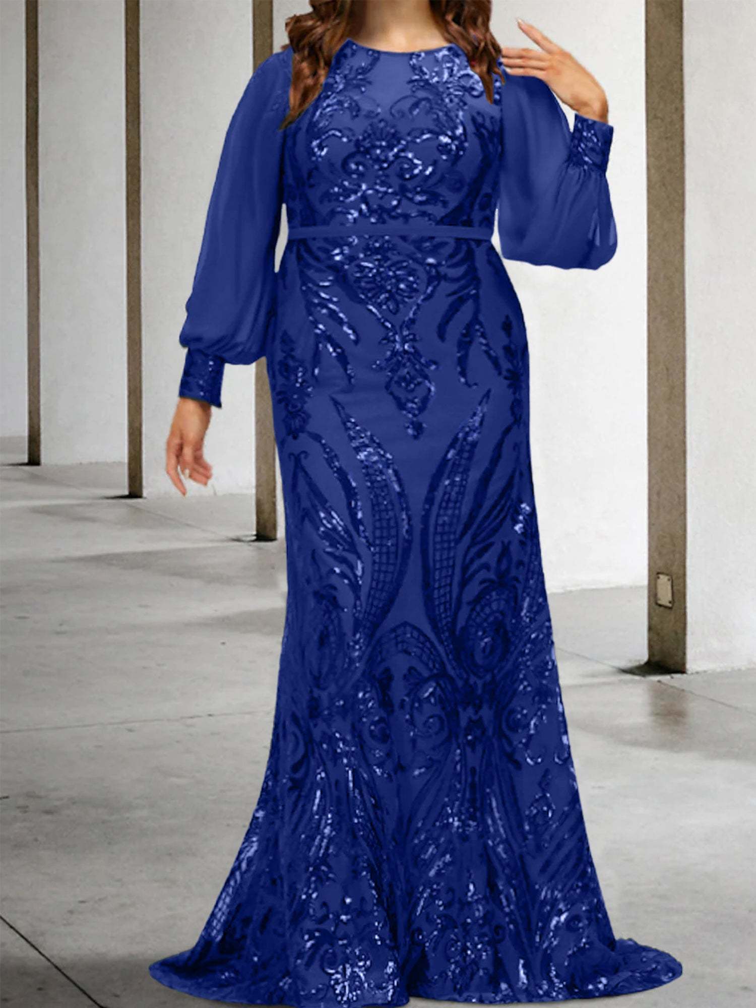 Sequined Mother of the Bride Sheath or Column Gowns