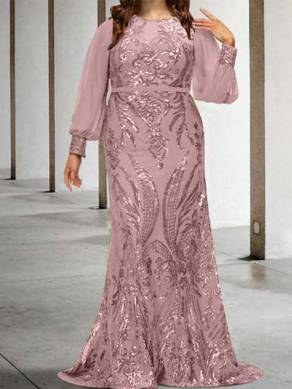 Sequined Mother of the Bride Sheath or Column Gowns