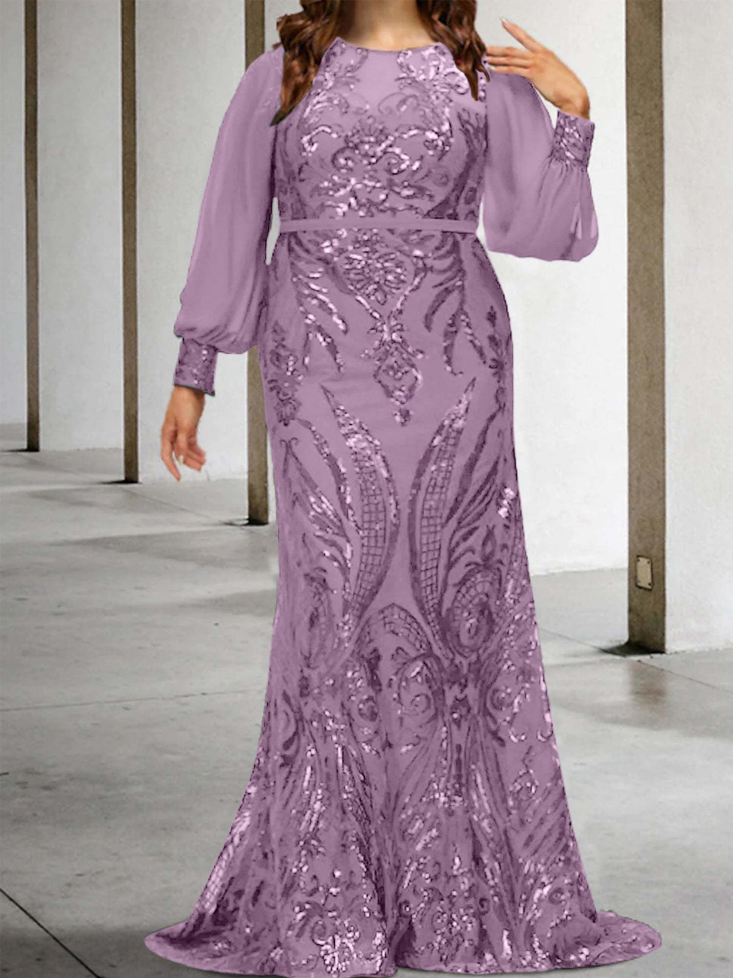 Sequined Mother of the Bride Sheath or Column Gowns