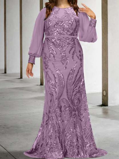 Sequined Mother of the Bride Sheath or Column Gowns