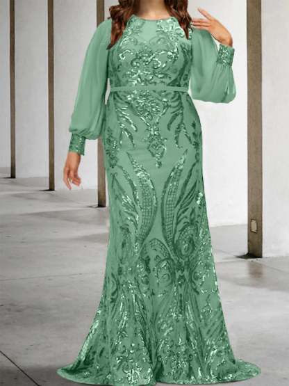 Sequined Mother of the Bride Sheath or Column Gowns
