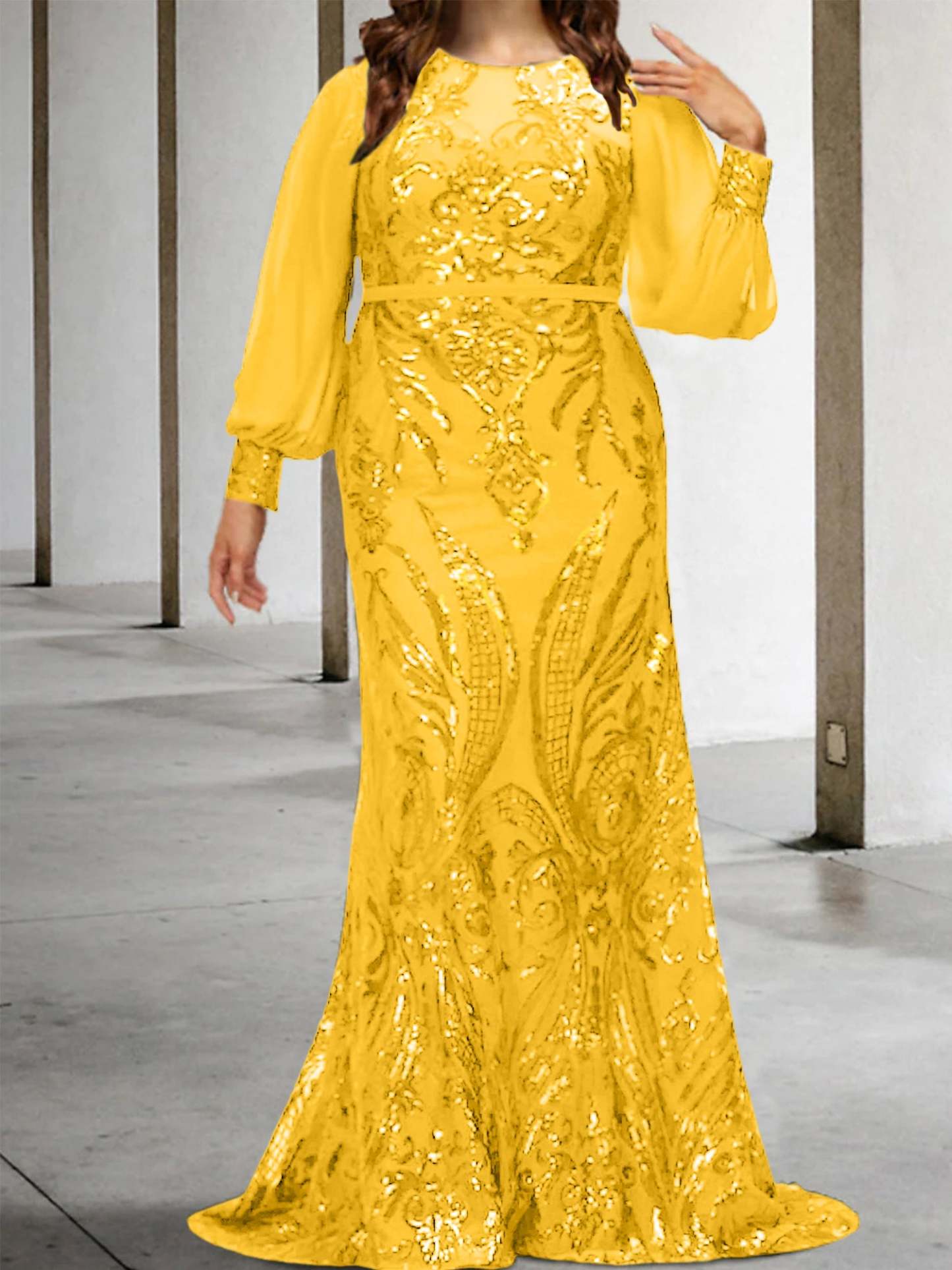 Sequined Mother of the Bride Sheath or Column Gowns