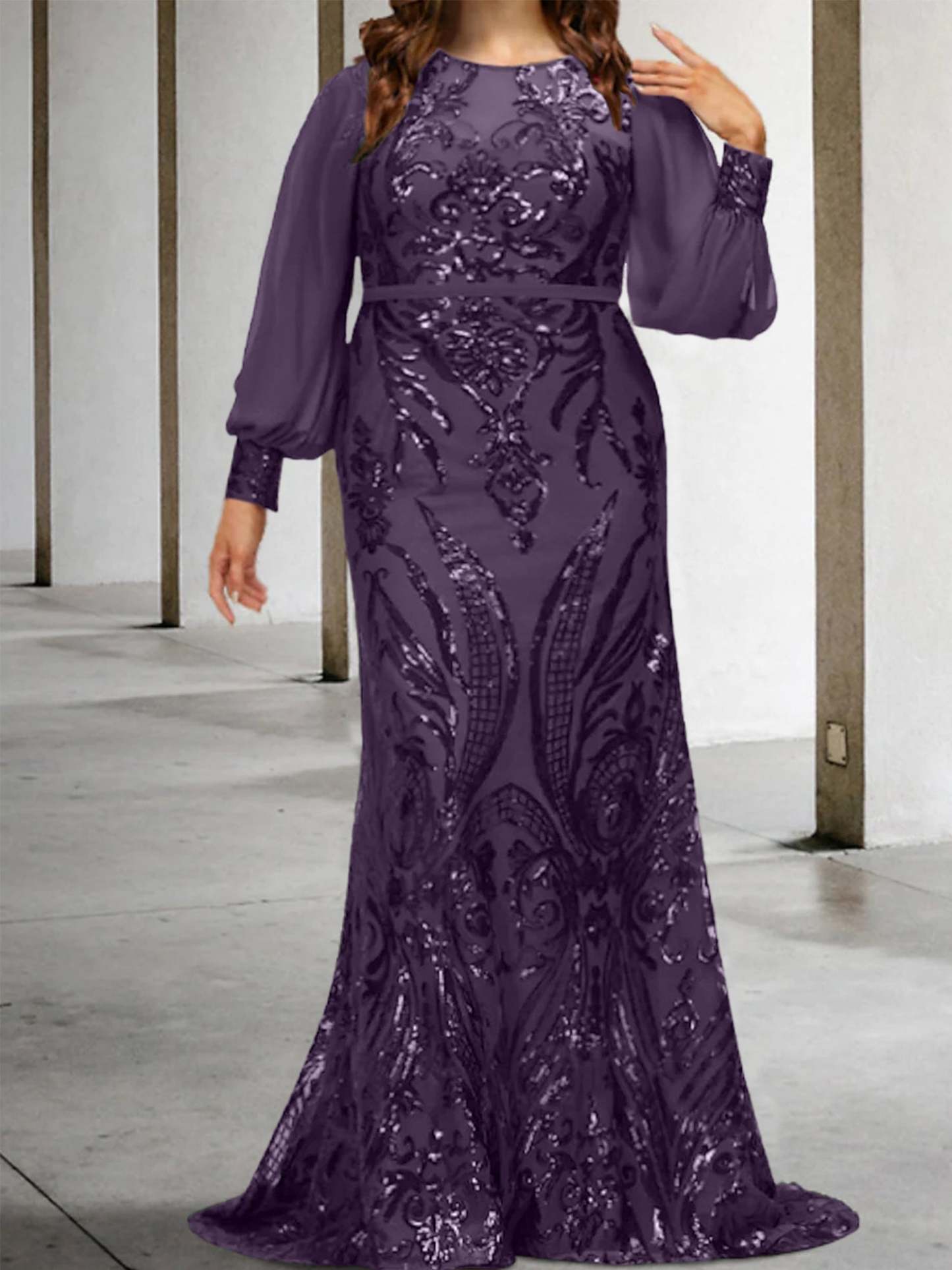 Sequined Mother of the Bride Sheath or Column Gowns