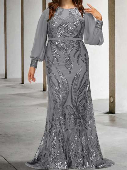 Sequined Mother of the Bride Sheath or Column Gowns