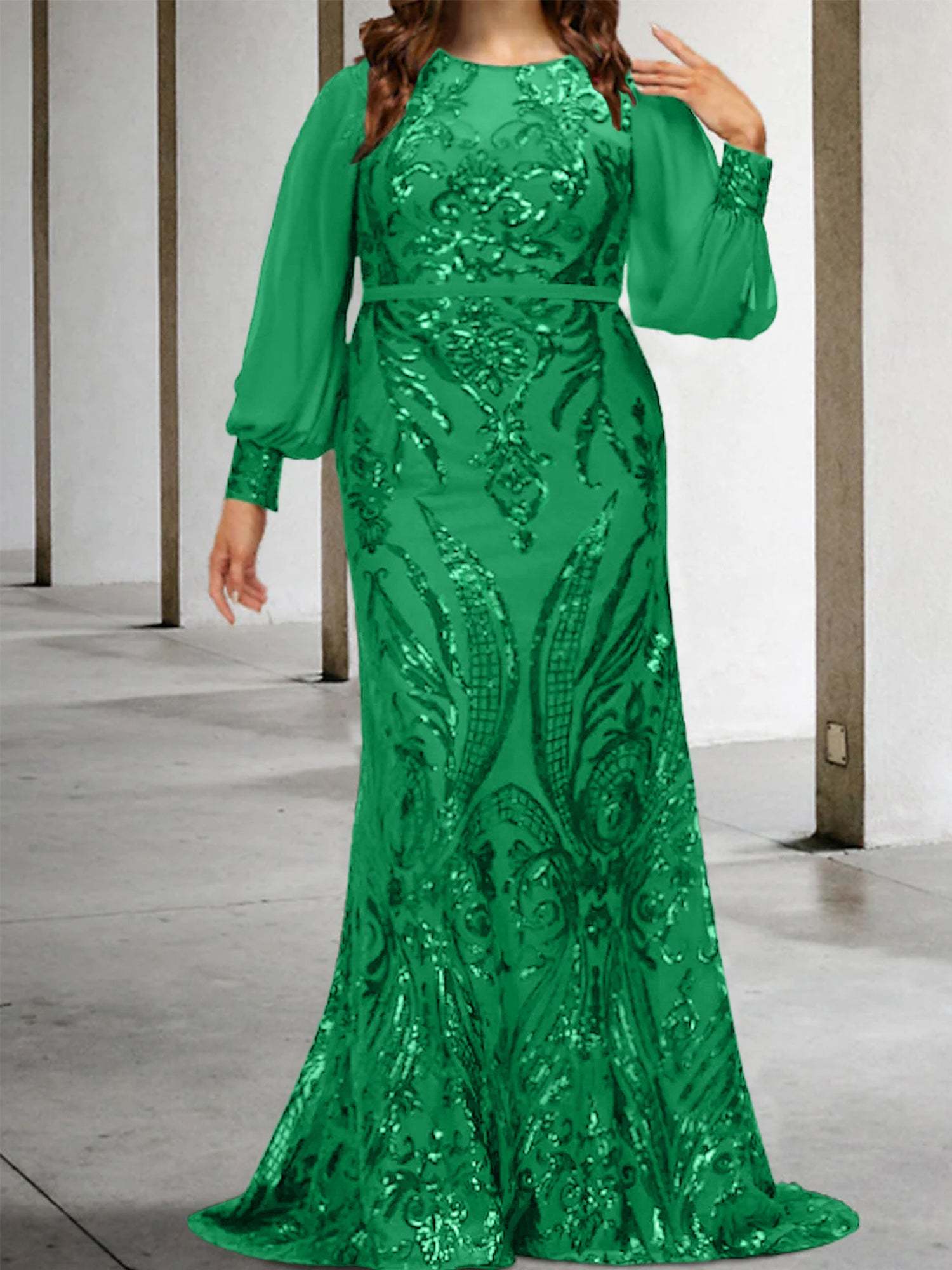 Sequined Mother of the Bride Sheath or Column Gowns