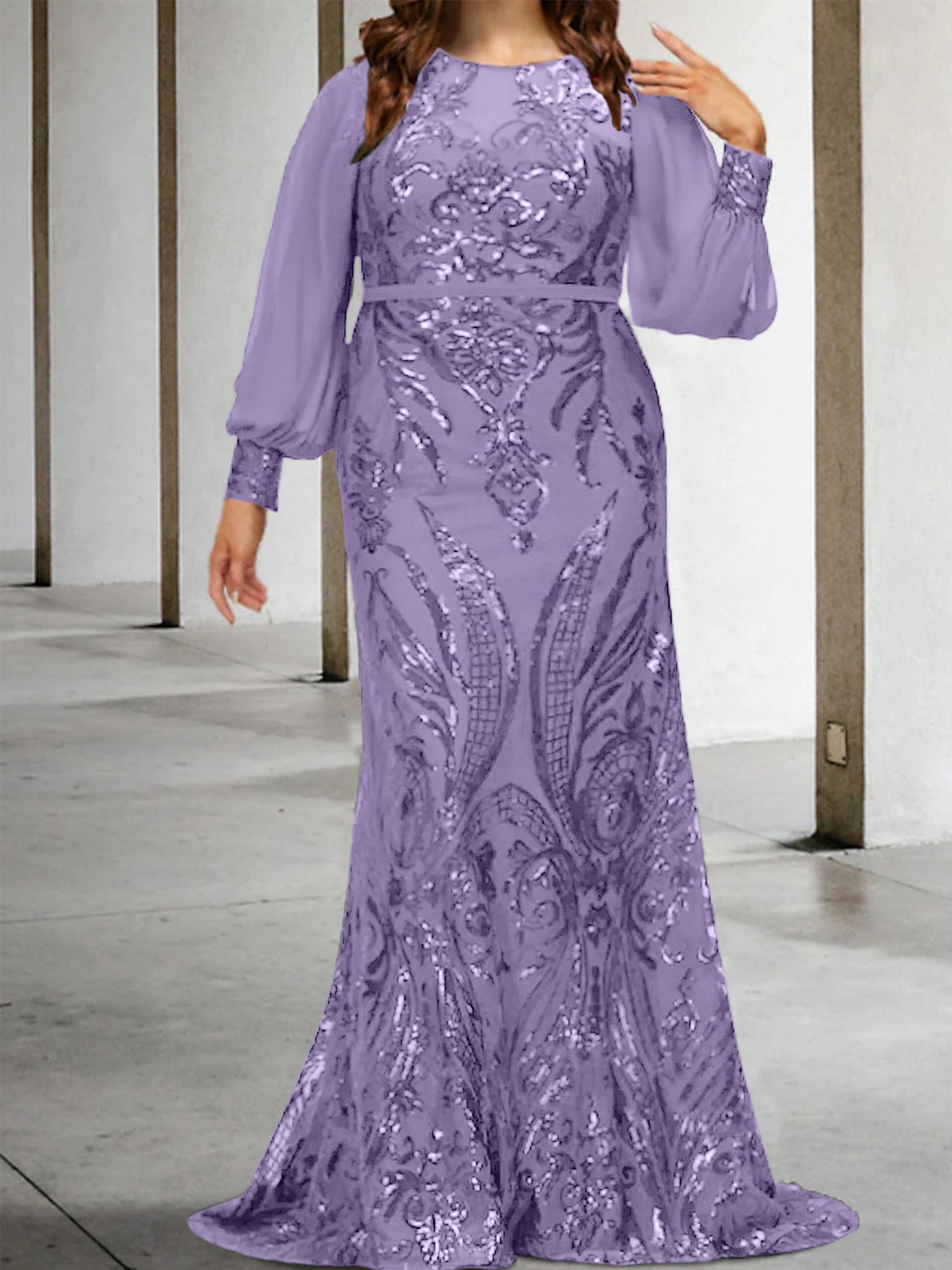 Sequined Mother of the Bride Sheath or Column Gowns