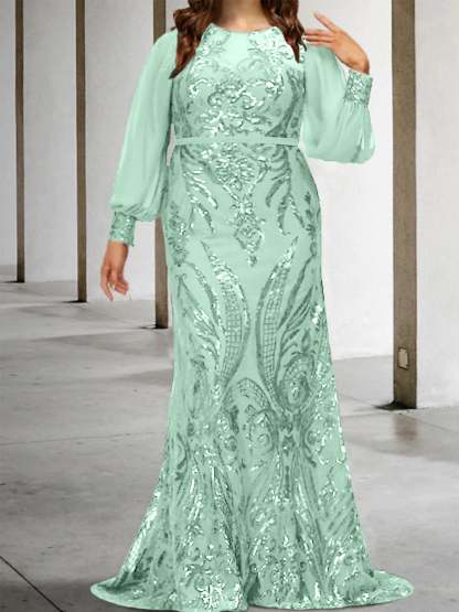 Sequined Mother of the Bride Sheath or Column Gowns