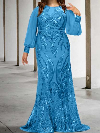 Sequined Mother of the Bride Sheath or Column Gowns