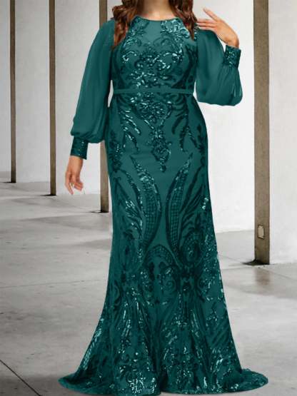 Sequined Mother of the Bride Sheath or Column Gowns
