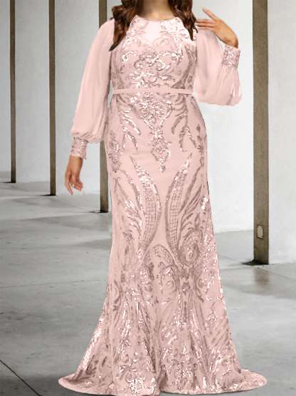 Sequined Mother of the Bride Sheath or Column Gowns