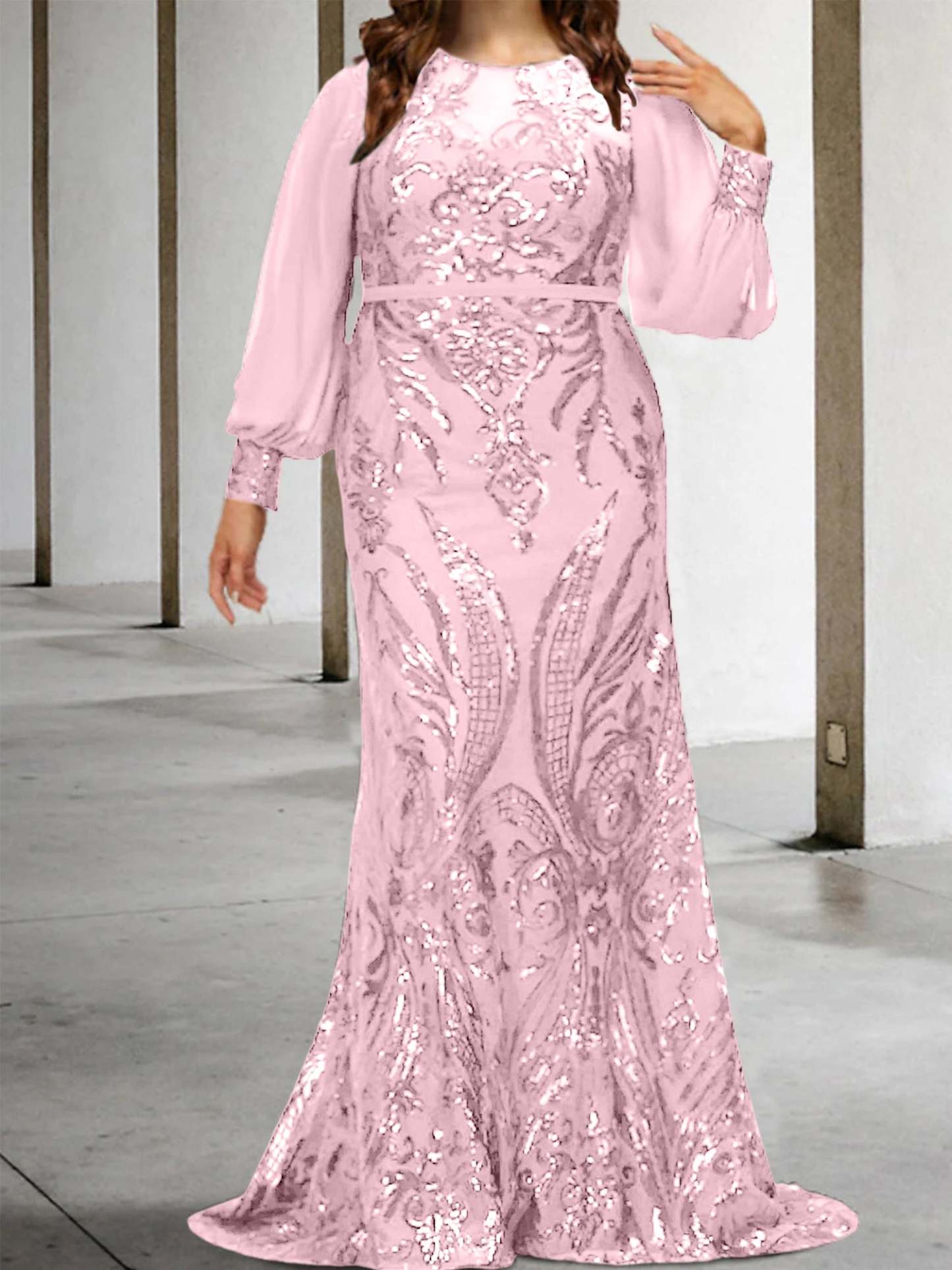 Sequined Mother of the Bride Sheath or Column Gowns
