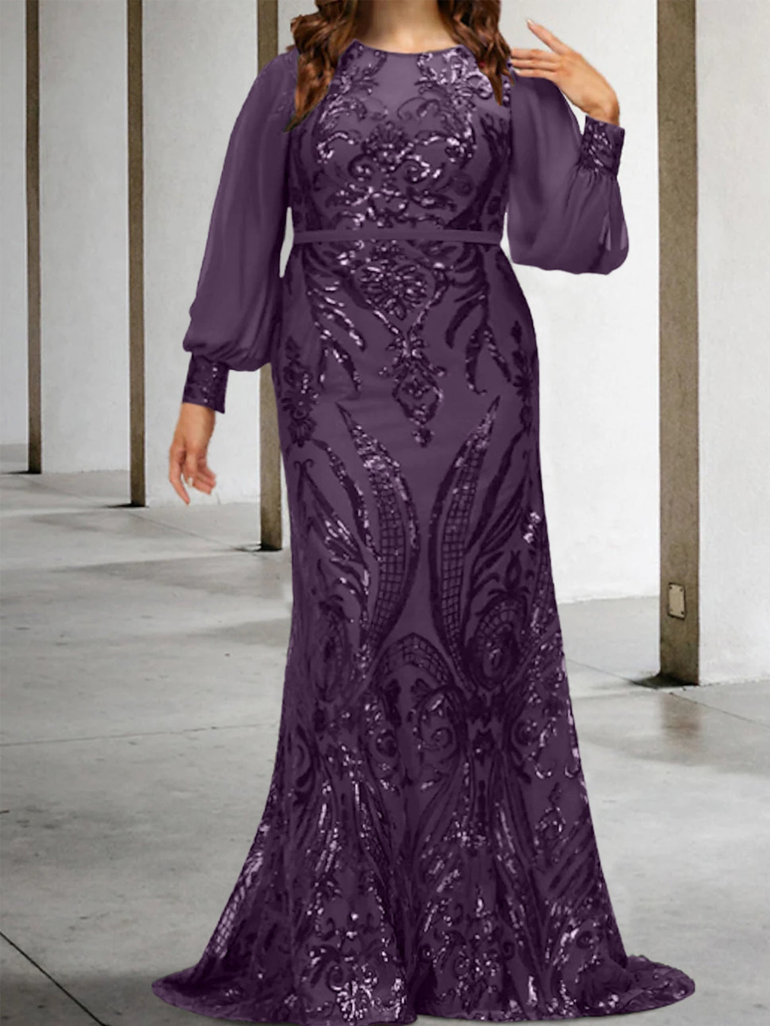 Sequined Mother of the Bride Sheath or Column Gowns