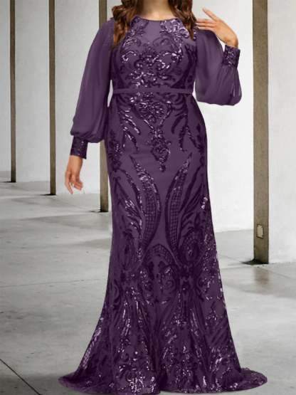 Sequined Mother of the Bride Sheath or Column Gowns