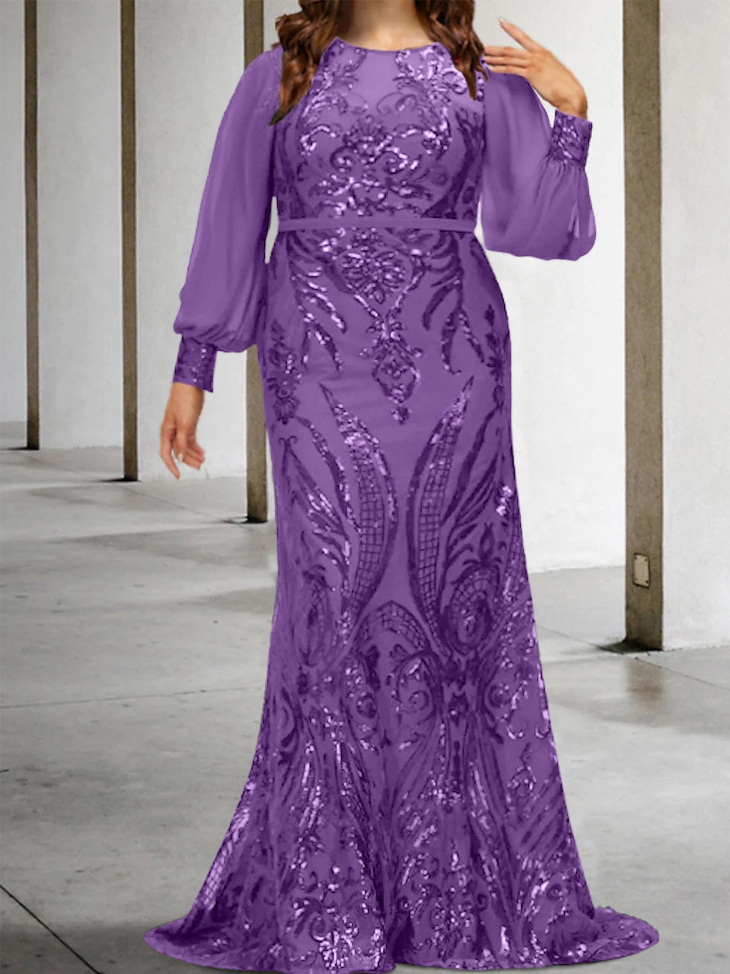 Sequined Mother of the Bride Sheath or Column Gowns