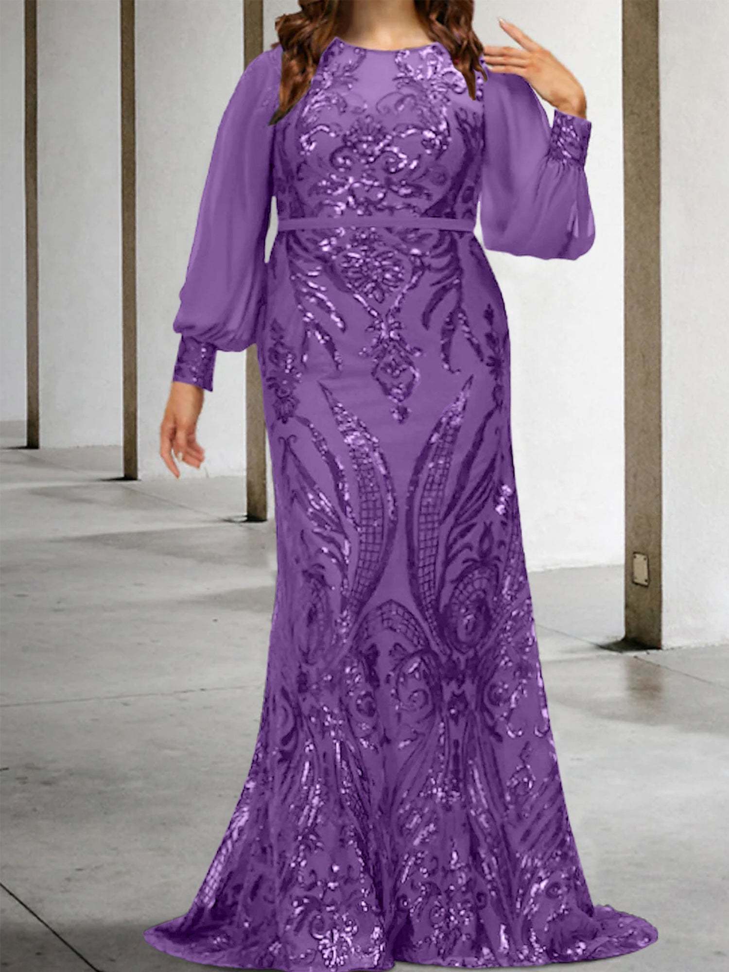 Sequined Mother of the Bride Sheath or Column Gowns