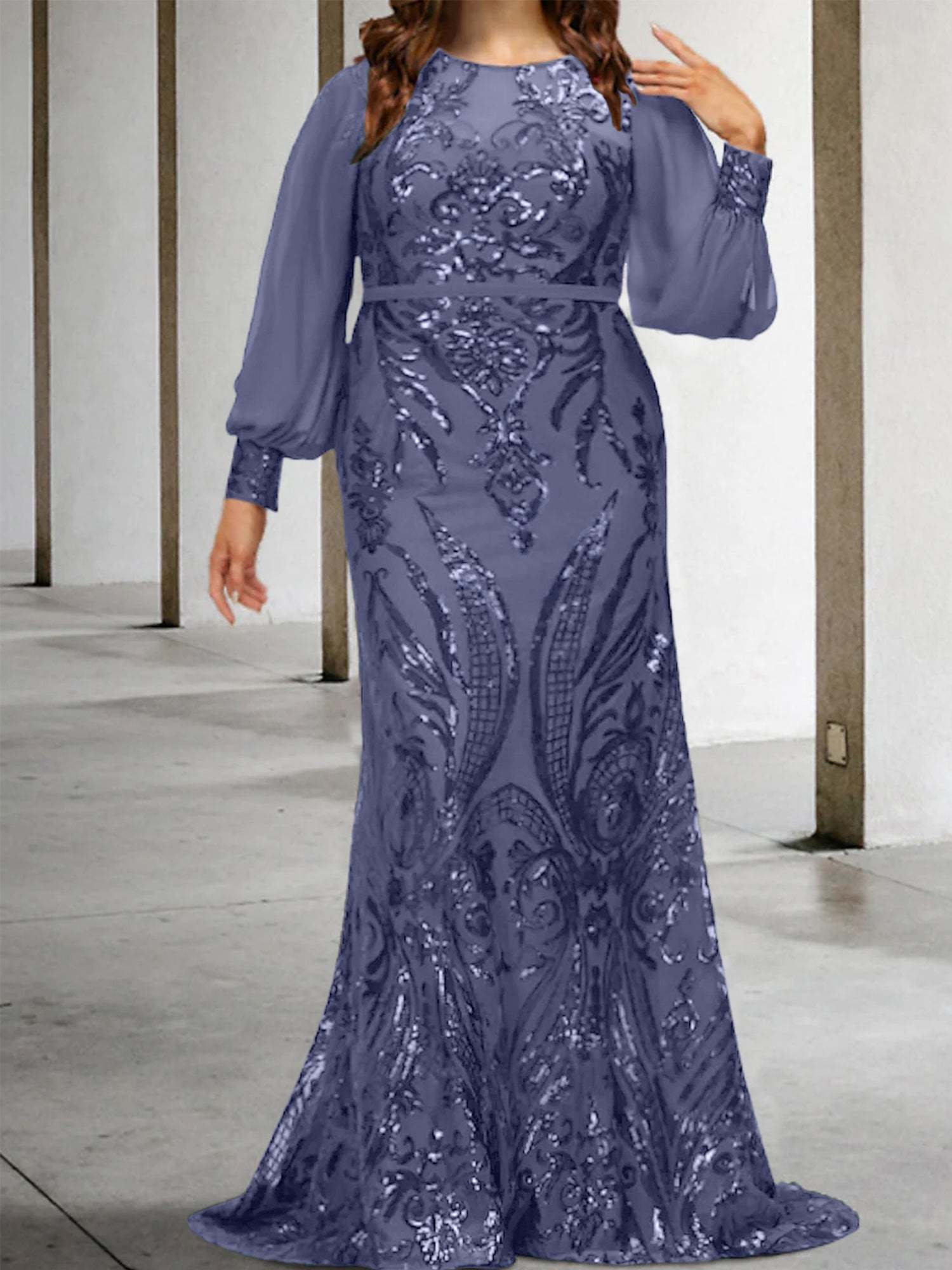 Sequined Mother of the Bride Sheath or Column Gowns