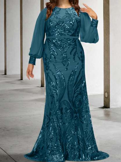 Sequined Mother of the Bride Sheath or Column Gowns