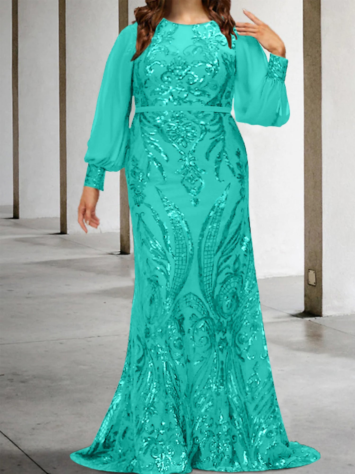 Sequined Mother of the Bride Sheath or Column Gowns