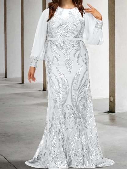 Sequined Mother of the Bride Sheath or Column Gowns