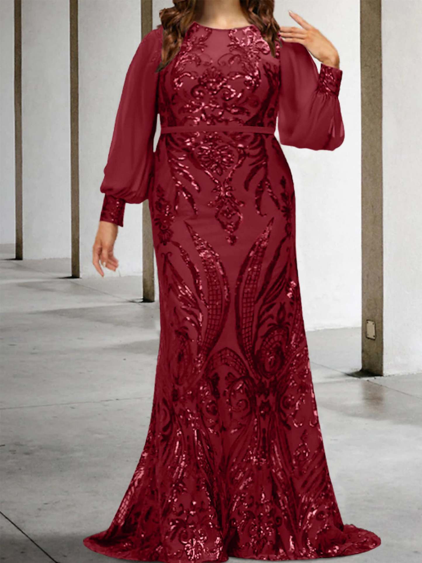 Sequined Mother of the Bride Sheath or Column Gowns
