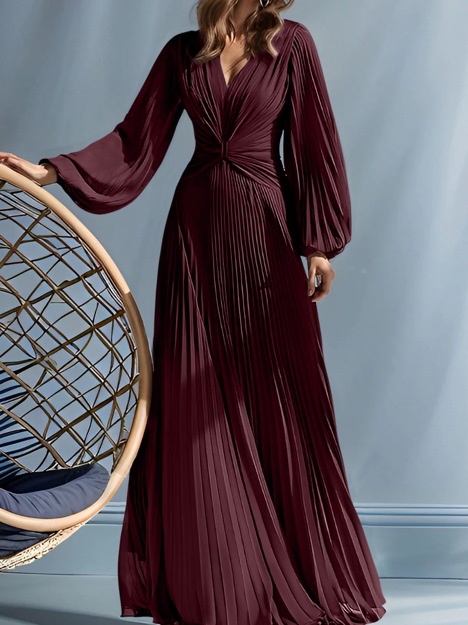 V-Neck A-Line Princess Gown for the Mother of the Bride with Ruched Detail-BMbridal