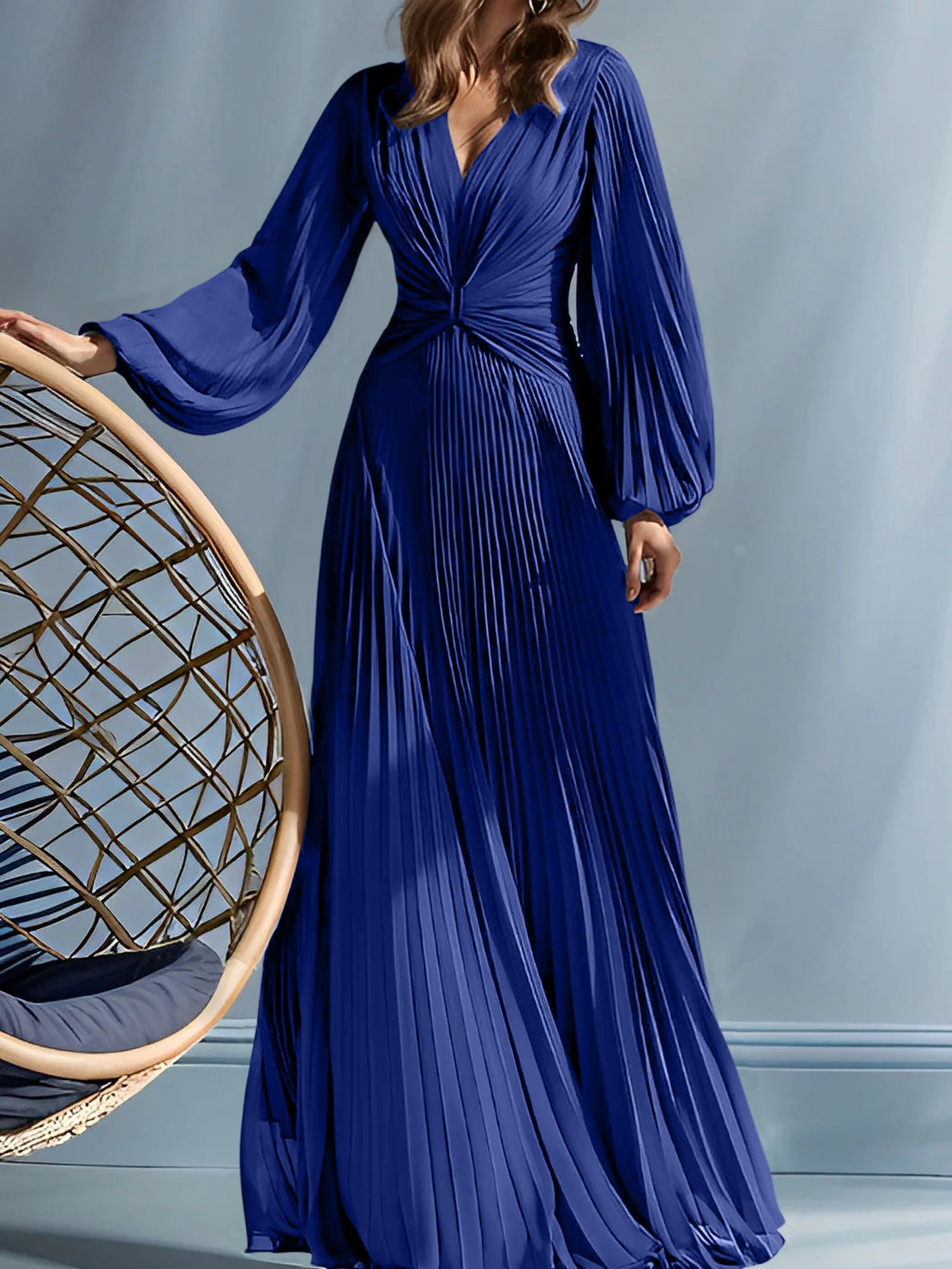 V-Neck A-Line Princess Gown for the Mother of the Bride with Ruched Detail-BMbridal