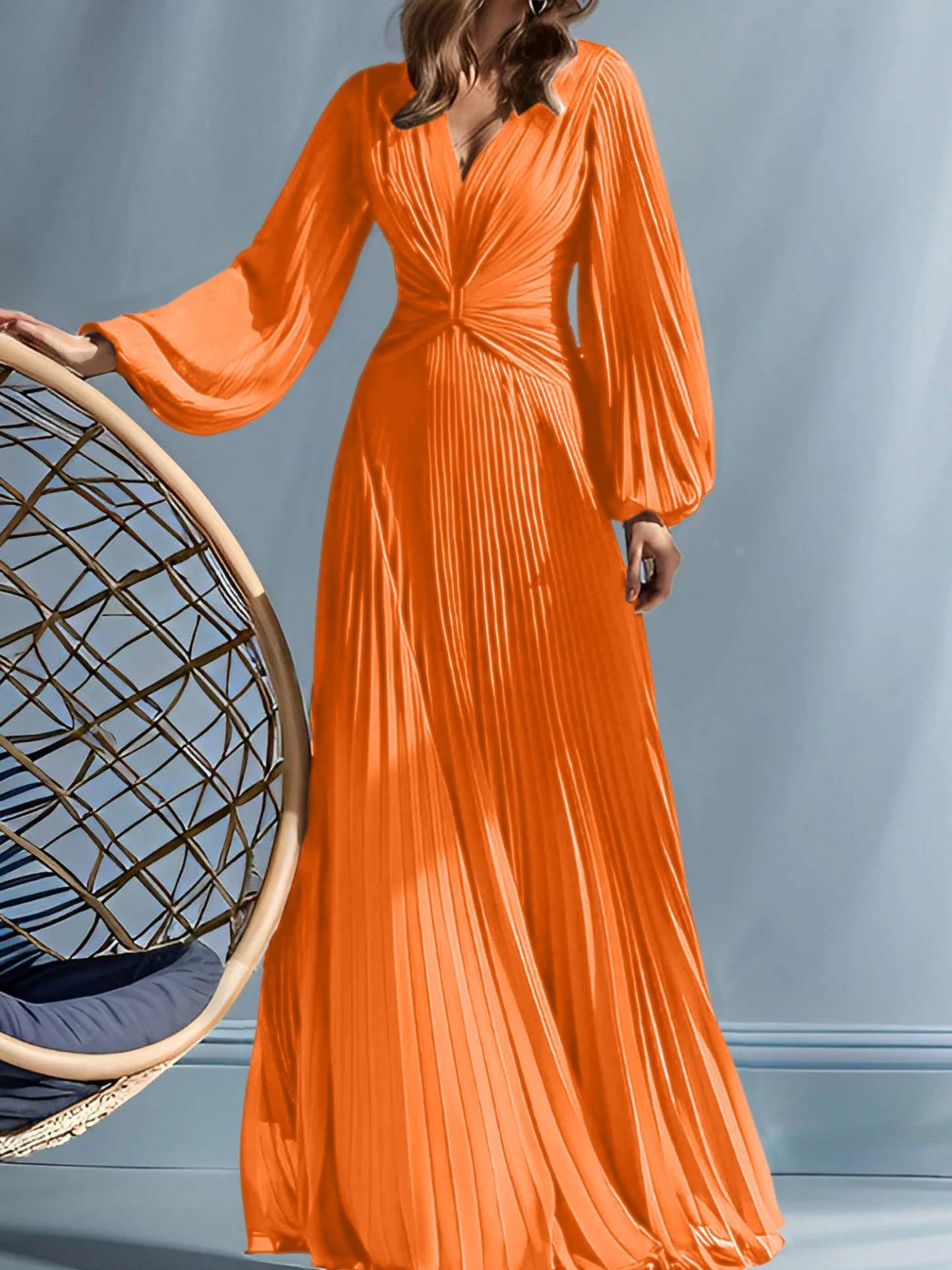 V-Neck A-Line Princess Gown for the Mother of the Bride with Ruched Detail-BMbridal