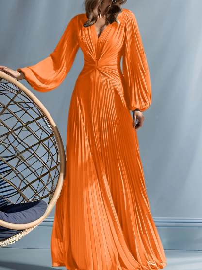 V-Neck A-Line Princess Gown for the Mother of the Bride with Ruched Detail-BMbridal