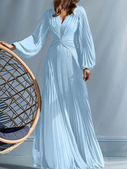 V-Neck A-Line Princess Gown for the Mother of the Bride with Ruched Detail-BMbridal