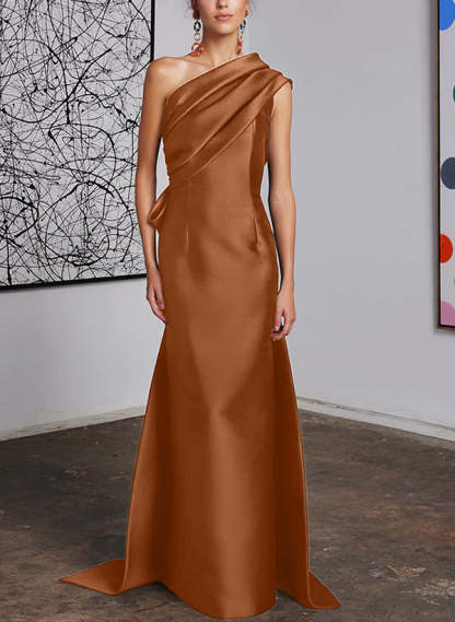 One-Shoulder Sheath/Column Gown for the Mother of the Bride-BMbridal