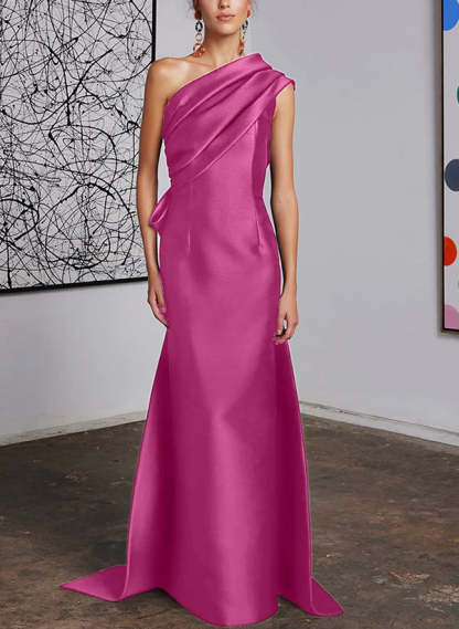 One-Shoulder Sheath/Column Gown for the Mother of the Bride-BMbridal