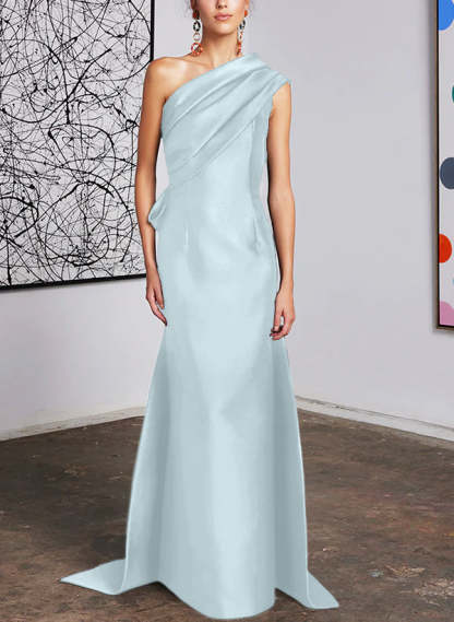 One-Shoulder Sheath/Column Gown for the Mother of the Bride-BMbridal