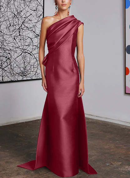 One-Shoulder Sheath/Column Gown for the Mother of the Bride-BMbridal