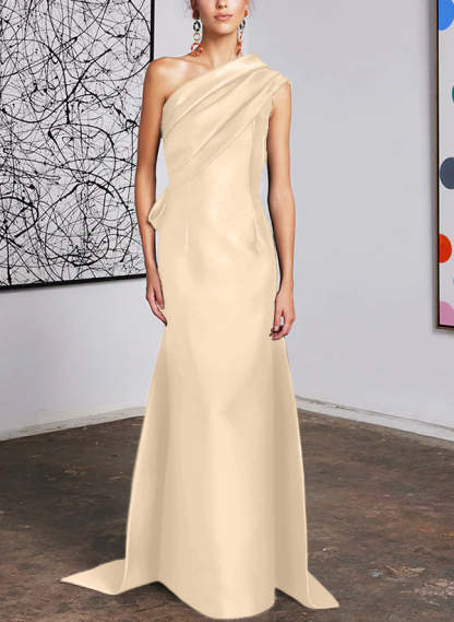 One-Shoulder Sheath/Column Gown for the Mother of the Bride-BMbridal