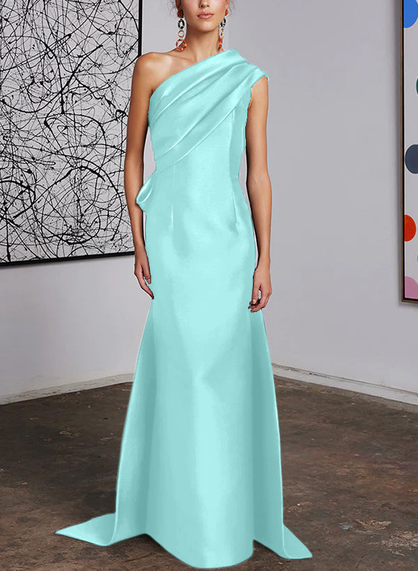 One-Shoulder Sheath/Column Gown for the Mother of the Bride-BMbridal