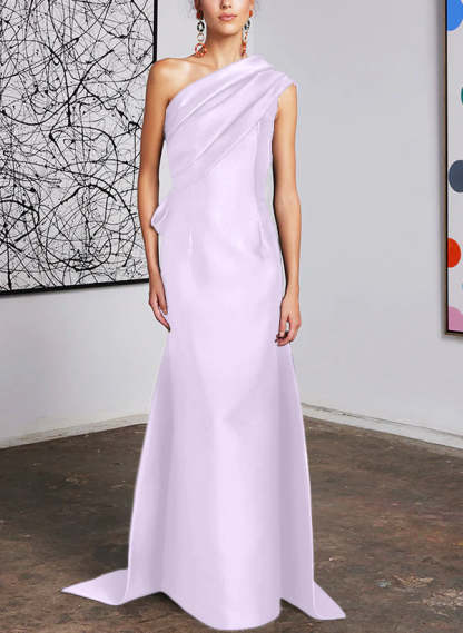 One-Shoulder Sheath/Column Gown for the Mother of the Bride-BMbridal