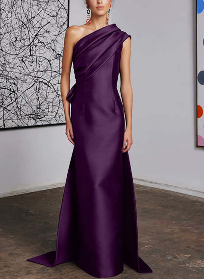 One-Shoulder Sheath/Column Gown for the Mother of the Bride-BMbridal