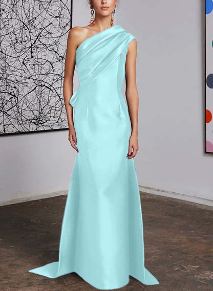 One-Shoulder Sheath/Column Gown for the Mother of the Bride-BMbridal