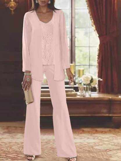 Elegant Mother of the Bride Pantsuits in Chiffon with Jacket-BMbridal