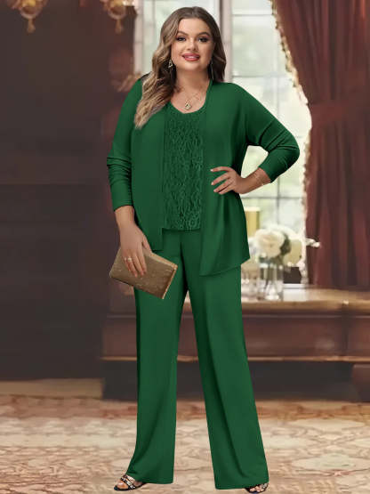 Plus Size Chiffon Pantsuits with Jacket for the Mother of the Bride