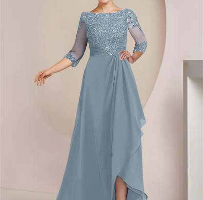 Floor-Length Mother of the Bride A-Line Princess Scoop Dresses