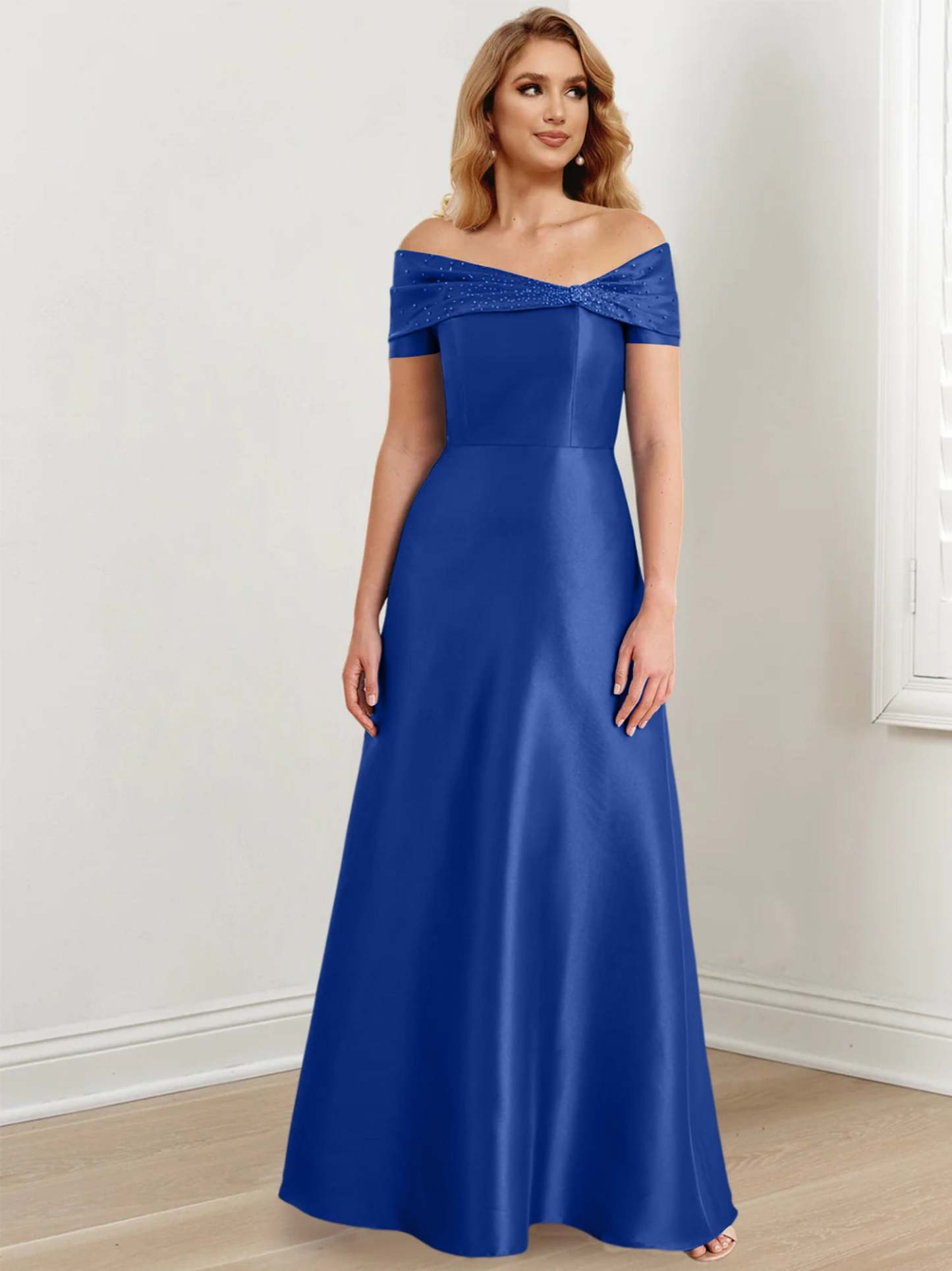 Floor-Length Off-the-Shoulder Mother of the Bride A-Line/Princess Dresses-BMbridal