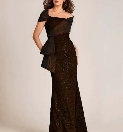 Off-the-Shoulder Lace Trumpet/Mermaid Mother of the Bride Dresses Featuring Applique & Beading-BMbridal