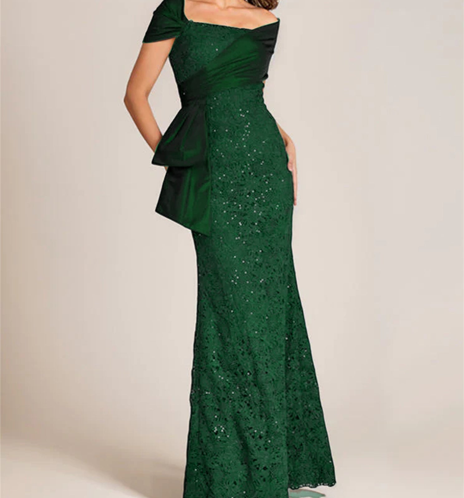 Off-the-Shoulder Lace Trumpet/Mermaid Mother of the Bride Dresses Featuring Applique & Beading-BMbridal