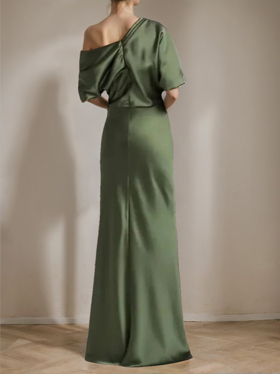 One-Shoulder Column Gown for the Mother of the Bride-BMbridal