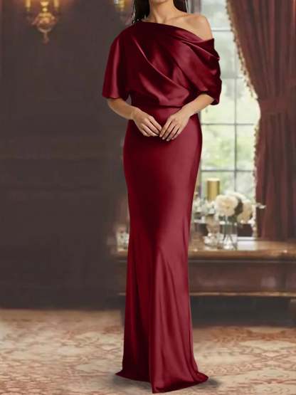 One-Shoulder Column Gown for the Mother of the Bride-BMbridal
