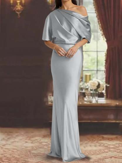 One-Shoulder Column Gown for the Mother of the Bride-BMbridal